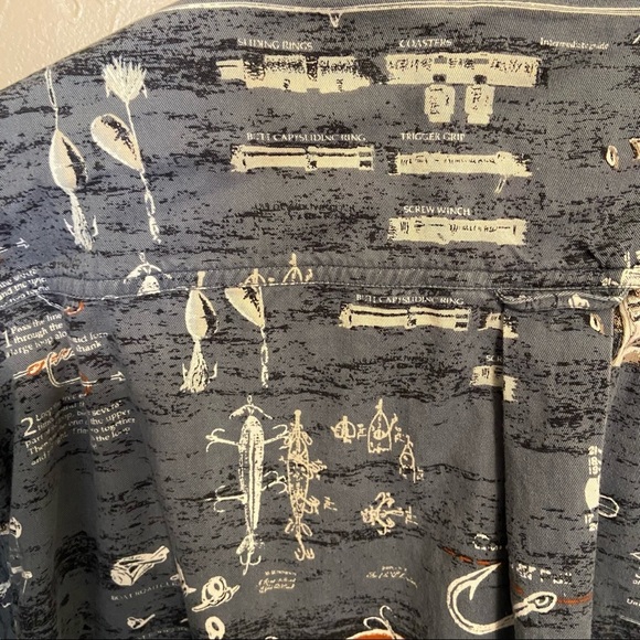 North River Outfitters Button Down Short Sleeve Men’s Shirt Fishing Detail XL - Picture 5 of 6